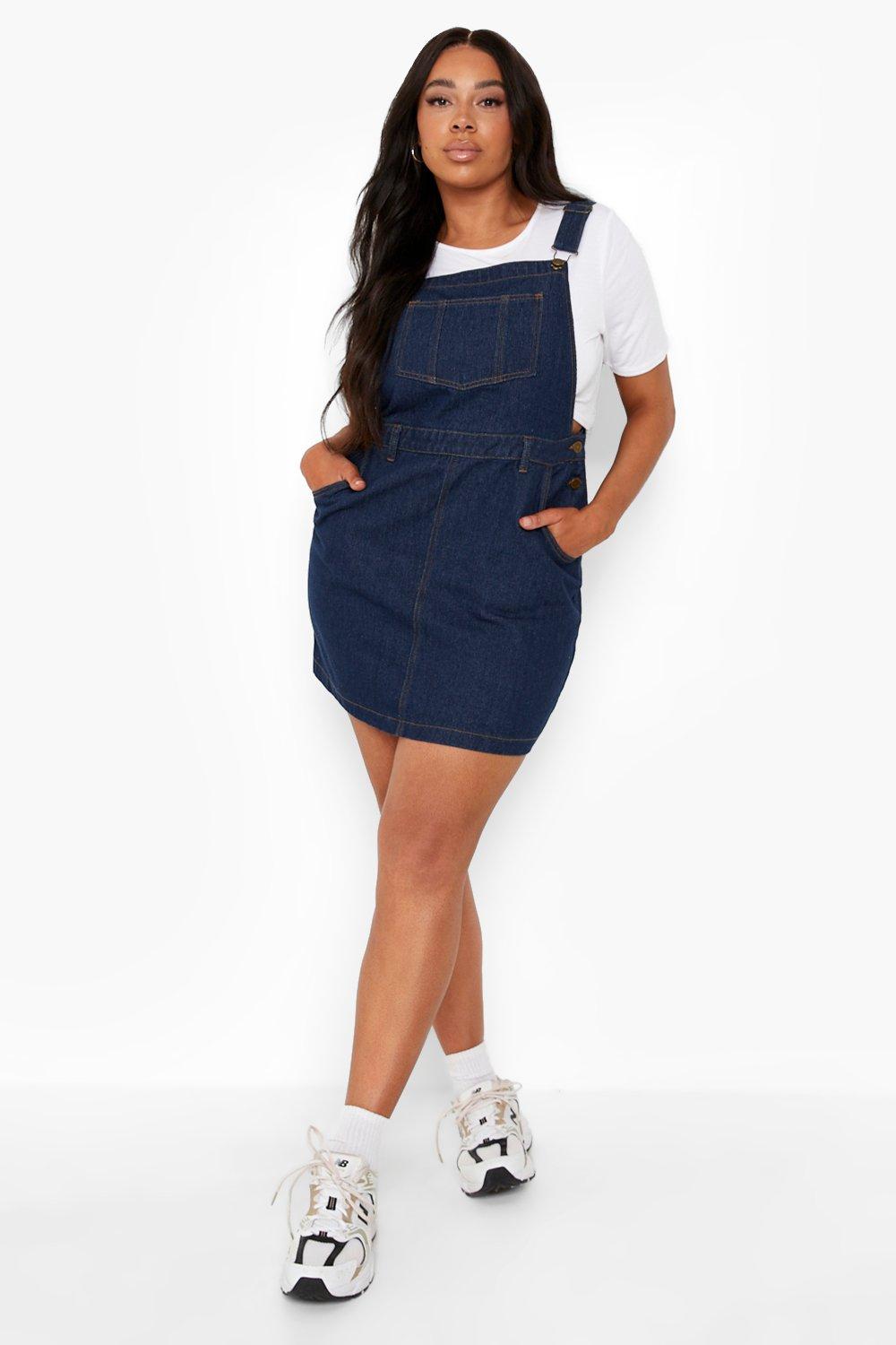 Plus dungaree dress hotsell